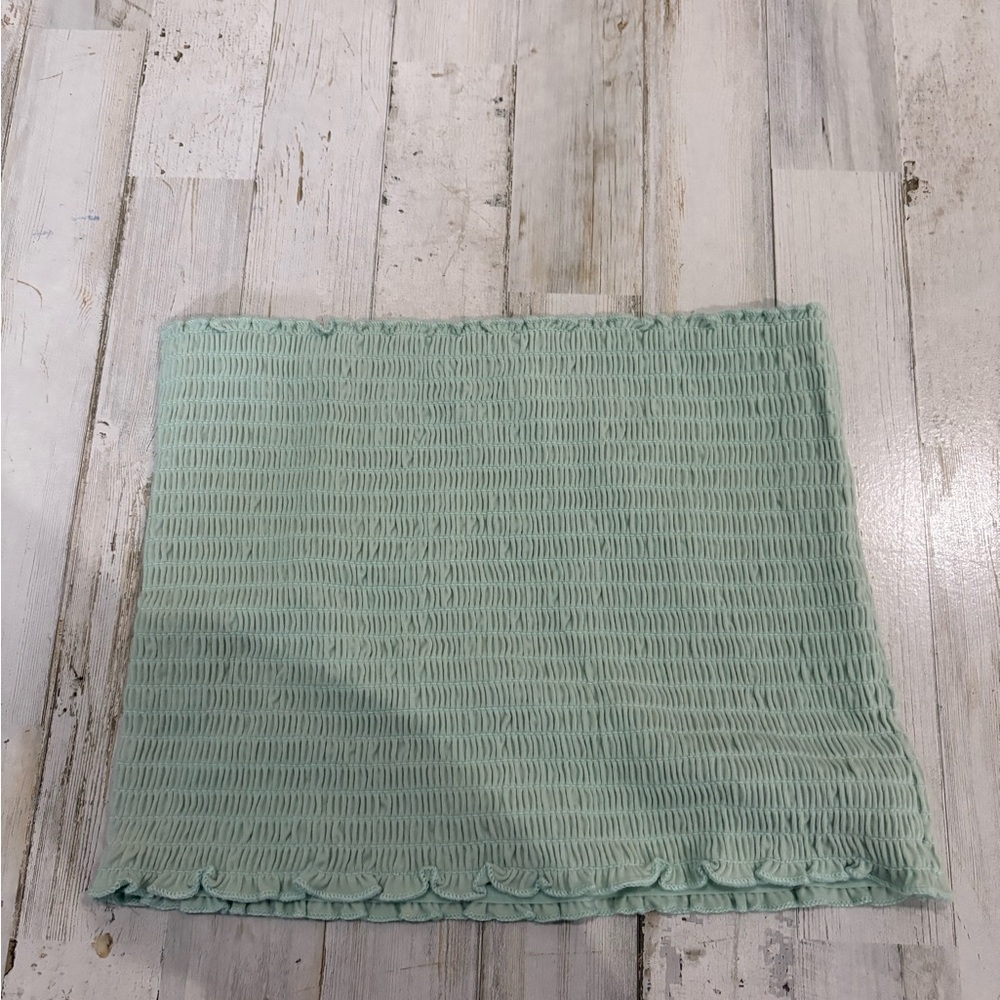 Hollister Green Smocked Pencil Crop Top